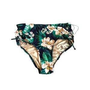 Kona Sol high waisted medium coverage blue tropical swim bottoms Size 14W